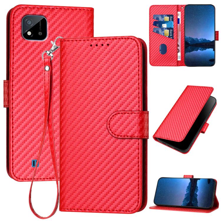 YX0070 Carbon Fiber Buckle Leather Phone Case with Lanyard, For Realme 10 Pro, For Realme 10 Pro+, For Realme 10 4G, For Realme C30 4G / Narzo 50i Prime / C30s, For Realme 9 Pro+, For Realme C20 / C11 2021 / C21, For Realme 8 / 8 Pro                   ...