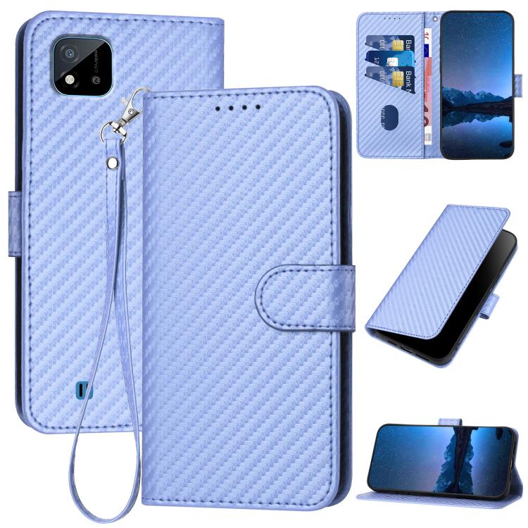 YX0070 Carbon Fiber Buckle Leather Phone Case with Lanyard, For Realme 10 Pro, For Realme 10 Pro+, For Realme 10 4G, For Realme C30 4G / Narzo 50i Prime / C30s, For Realme 9 Pro+, For Realme C20 / C11 2021 / C21, For Realme 8 / 8 Pro                   ...