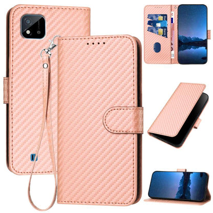 YX0070 Carbon Fiber Buckle Leather Phone Case with Lanyard, For Realme 10 Pro, For Realme 10 Pro+, For Realme 10 4G, For Realme C30 4G / Narzo 50i Prime / C30s, For Realme 9 Pro+, For Realme C20 / C11 2021 / C21, For Realme 8 / 8 Pro                   ...