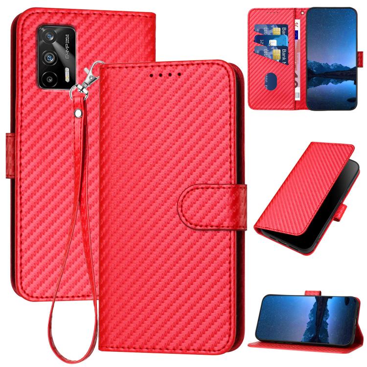 YX0070 Carbon Fiber Buckle Leather Phone Case with Lanyard, For Realme 10 Pro, For Realme 10 Pro+, For Realme 10 4G, For Realme C30 4G / Narzo 50i Prime / C30s, For Realme 9 Pro+, For Realme C20 / C11 2021 / C21, For Realme 8 / 8 Pro                   ...