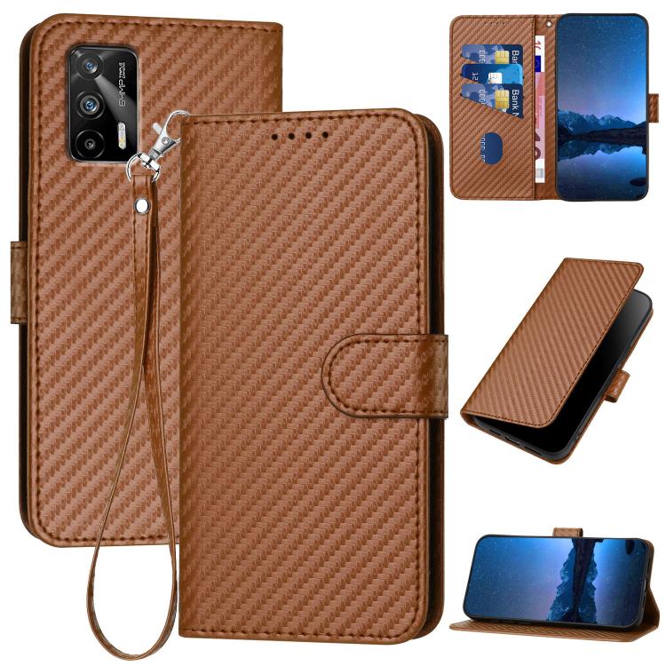 YX0070 Carbon Fiber Buckle Leather Phone Case with Lanyard, For Realme 10 Pro, For Realme 10 Pro+, For Realme 10 4G, For Realme C30 4G / Narzo 50i Prime / C30s, For Realme 9 Pro+, For Realme C20 / C11 2021 / C21, For Realme 8 / 8 Pro                   ...