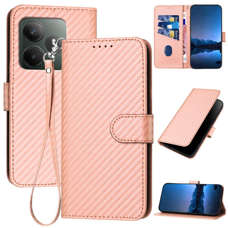 YX0070 Carbon Fiber Buckle Leather Phone Case with Lanyard, For Realme GT 6 / GT 6T, For Realme C63 / C61 Global, For Realme 12+ / Narzo 70 Pro 5G India, For Realme 12, For Realme 12 Pro, For Realme 12 Lite / C67 4G Global, For Realme GT5 Pro          ...