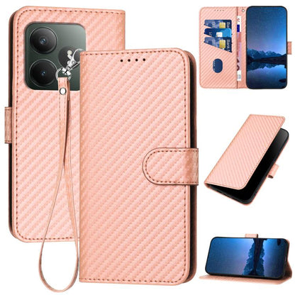YX0070 Carbon Fiber Buckle Leather Phone Case with Lanyard, For Realme GT 6 / GT 6T, For Realme C63 / C61 Global, For Realme 12+ / Narzo 70 Pro 5G India, For Realme 12, For Realme 12 Pro, For Realme 12 Lite / C67 4G Global, For Realme GT5 Pro          ...