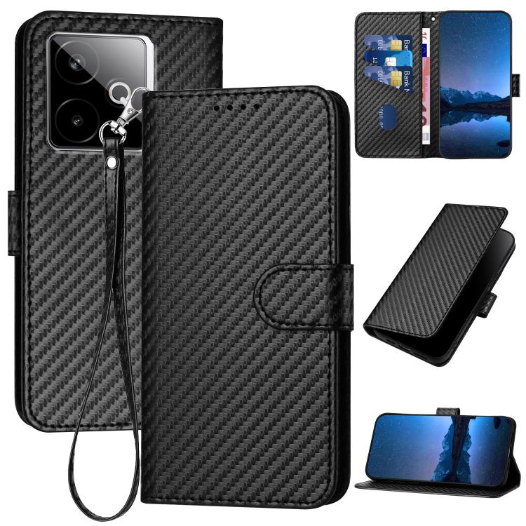 YX0070 Carbon Fiber Buckle Leather Phone Case with Lanyard, For Realme C71 India, For Realme 15 5G / 15 Pro 5G, For Realme GT 7 India, For Realme 14 / P3 5G Global, For Realme P3 Ultra 5G, For Realme P3 Pro, For Realme 14 Pro+, For Realme 14 Pro       ...