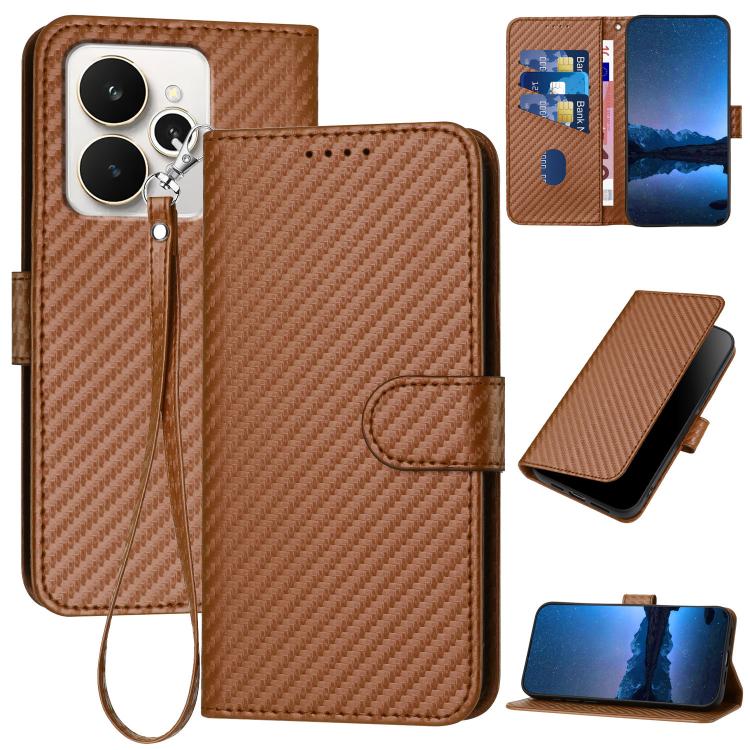 YX0070 Carbon Fiber Buckle Leather Phone Case with Lanyard, For Realme C71 India, For Realme 15 5G / 15 Pro 5G, For Realme GT 7 India, For Realme 14 / P3 5G Global, For Realme P3 Ultra 5G, For Realme P3 Pro, For Realme 14 Pro+, For Realme 14 Pro       ...