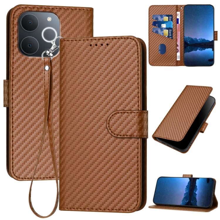 YX0070 Carbon Fiber Buckle Leather Phone Case with Lanyard, For Realme C71 India, For Realme 15 5G / 15 Pro 5G, For Realme GT 7 India, For Realme 14 / P3 5G Global, For Realme P3 Ultra 5G, For Realme P3 Pro, For Realme 14 Pro+, For Realme 14 Pro       ...