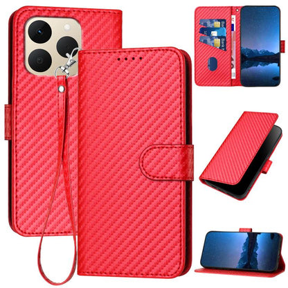 YX0070 Carbon Fiber Buckle Leather Phone Case with Lanyard, For Realme 16T 5G, For Realme C100 4G, For Realme P4 Power 5G, For Realme Note 80 4G, For Realme Neo8 5G, For Realme 16 5G, For Realme 16 Pro+ 5G Global, For Realme 16 Pro 5G Global           ...