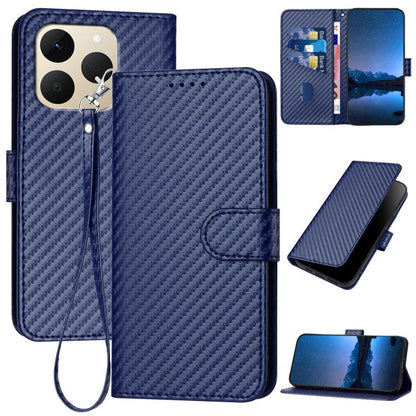YX0070 Carbon Fiber Buckle Leather Phone Case with Lanyard, For Realme 16T 5G, For Realme C100 4G, For Realme P4 Power 5G, For Realme Note 80 4G, For Realme Neo8 5G, For Realme 16 5G, For Realme 16 Pro+ 5G Global, For Realme 16 Pro 5G Global           ...