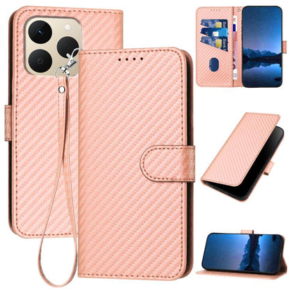 YX0070 Carbon Fiber Buckle Leather Phone Case with Lanyard, For Realme 16T 5G, For Realme C100 4G, For Realme P4 Power 5G, For Realme Note 80 4G, For Realme Neo8 5G, For Realme 16 5G, For Realme 16 Pro+ 5G Global, For Realme 16 Pro 5G Global           ...