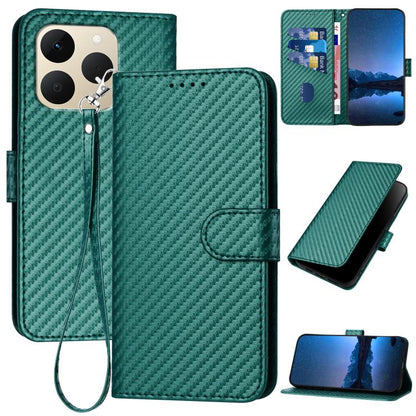 YX0070 Carbon Fiber Buckle Leather Phone Case with Lanyard, For Realme 16T 5G, For Realme C100 4G, For Realme P4 Power 5G, For Realme Note 80 4G, For Realme Neo8 5G, For Realme 16 5G, For Realme 16 Pro+ 5G Global, For Realme 16 Pro 5G Global           ...