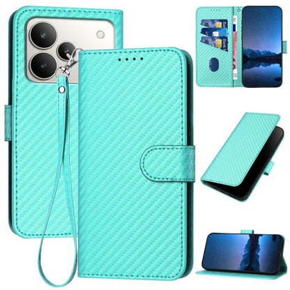 YX0070 Carbon Fiber Buckle Leather Phone Case with Lanyard, For Realme 16T 5G, For Realme C100 4G, For Realme P4 Power 5G, For Realme Note 80 4G, For Realme Neo8 5G, For Realme 16 5G, For Realme 16 Pro+ 5G Global, For Realme 16 Pro 5G Global           ...