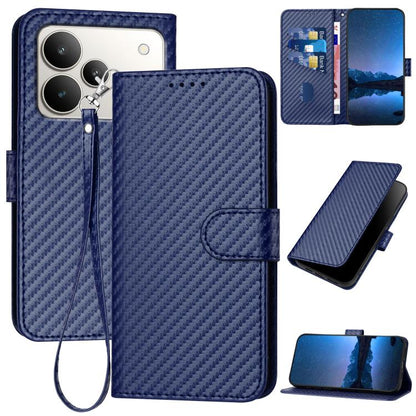 YX0070 Carbon Fiber Buckle Leather Phone Case with Lanyard, For Realme 16T 5G, For Realme C100 4G, For Realme P4 Power 5G, For Realme Note 80 4G, For Realme Neo8 5G, For Realme 16 5G, For Realme 16 Pro+ 5G Global, For Realme 16 Pro 5G Global           ...
