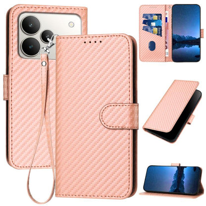 YX0070 Carbon Fiber Buckle Leather Phone Case with Lanyard, For Realme 16T 5G, For Realme C100 4G, For Realme P4 Power 5G, For Realme Note 80 4G, For Realme Neo8 5G, For Realme 16 5G, For Realme 16 Pro+ 5G Global, For Realme 16 Pro 5G Global           ...