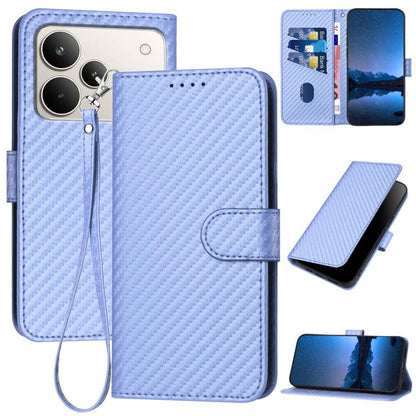YX0070 Carbon Fiber Buckle Leather Phone Case with Lanyard, For Realme 16T 5G, For Realme C100 4G, For Realme P4 Power 5G, For Realme Note 80 4G, For Realme Neo8 5G, For Realme 16 5G, For Realme 16 Pro+ 5G Global, For Realme 16 Pro 5G Global           ...