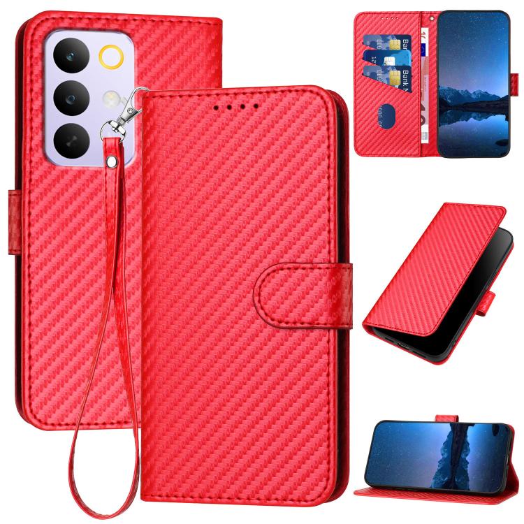 YX0070 Carbon Fiber Buckle Leather Phone Case with Lanyard, For Realme 16T 5G, For Realme C100 4G, For Realme P4 Power 5G, For Realme Note 80 4G, For Realme Neo8 5G, For Realme 16 5G, For Realme 16 Pro+ 5G Global, For Realme 16 Pro 5G Global           ...