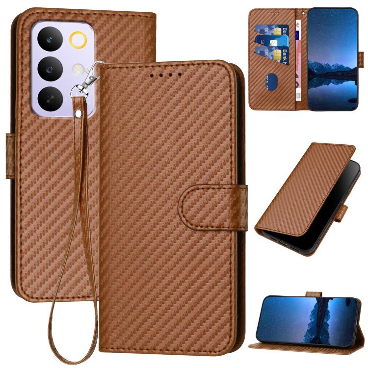 YX0070 Carbon Fiber Buckle Leather Phone Case with Lanyard, For Realme 16T 5G, For Realme C100 4G, For Realme P4 Power 5G, For Realme Note 80 4G, For Realme Neo8 5G, For Realme 16 5G, For Realme 16 Pro+ 5G Global, For Realme 16 Pro 5G Global           ...