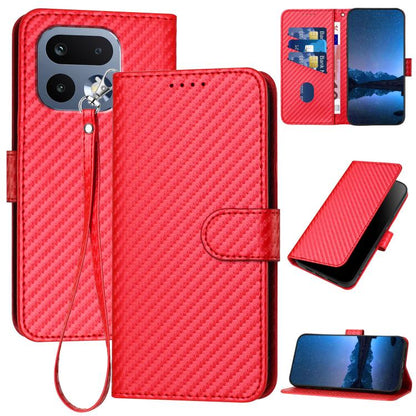 YX0070 Carbon Fiber Buckle Leather Phone Case with Lanyard, For Realme 16T 5G, For Realme C100 4G, For Realme P4 Power 5G, For Realme Note 80 4G, For Realme Neo8 5G, For Realme 16 5G, For Realme 16 Pro+ 5G Global, For Realme 16 Pro 5G Global           ...