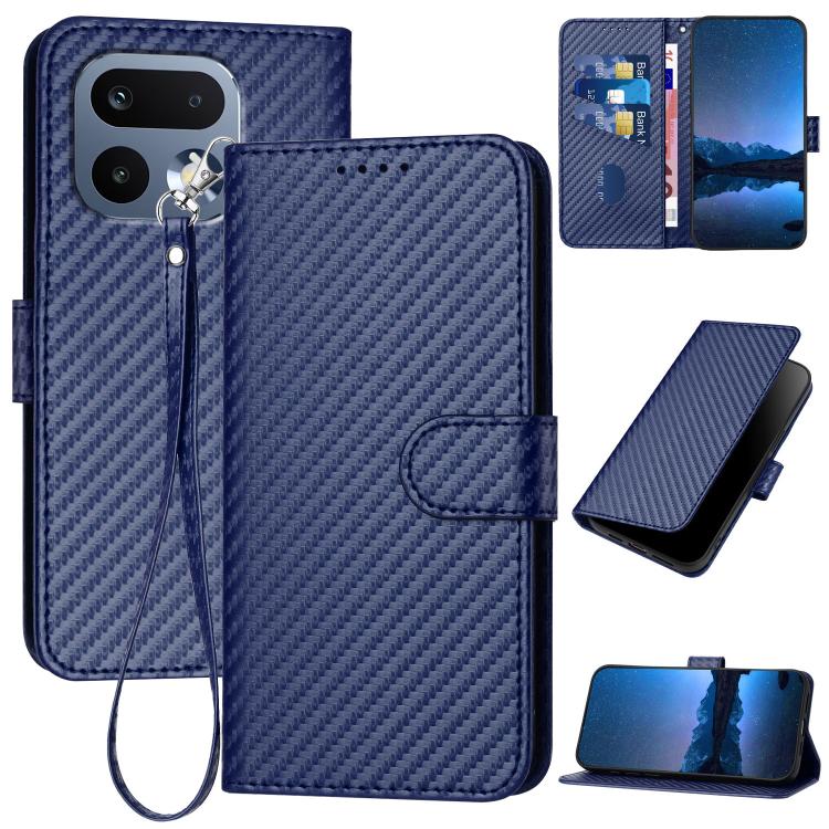 YX0070 Carbon Fiber Buckle Leather Phone Case with Lanyard, For Realme 16T 5G, For Realme C100 4G, For Realme P4 Power 5G, For Realme Note 80 4G, For Realme Neo8 5G, For Realme 16 5G, For Realme 16 Pro+ 5G Global, For Realme 16 Pro 5G Global           ...