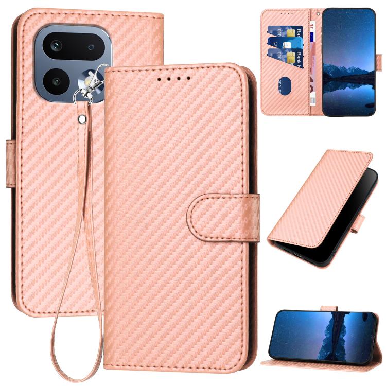 YX0070 Carbon Fiber Buckle Leather Phone Case with Lanyard, For Realme 16T 5G, For Realme C100 4G, For Realme P4 Power 5G, For Realme Note 80 4G, For Realme Neo8 5G, For Realme 16 5G, For Realme 16 Pro+ 5G Global, For Realme 16 Pro 5G Global           ...