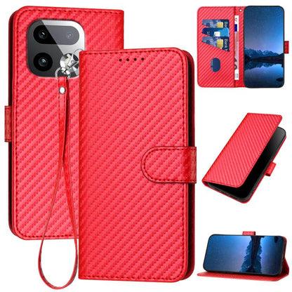 YX0070 Carbon Fiber Buckle Leather Phone Case with Lanyard, For Realme 16T 5G, For Realme C100 4G, For Realme P4 Power 5G, For Realme Note 80 4G, For Realme Neo8 5G, For Realme 16 5G, For Realme 16 Pro+ 5G Global, For Realme 16 Pro 5G Global           ...