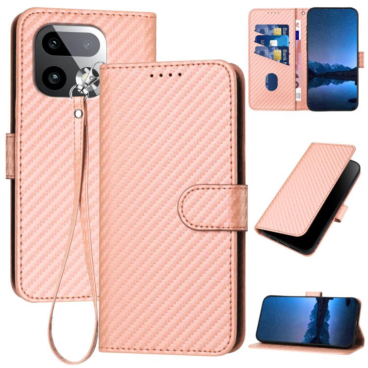 YX0070 Carbon Fiber Buckle Leather Phone Case with Lanyard, For Realme 16T 5G, For Realme C100 4G, For Realme P4 Power 5G, For Realme Note 80 4G, For Realme Neo8 5G, For Realme 16 5G, For Realme 16 Pro+ 5G Global, For Realme 16 Pro 5G Global           ...