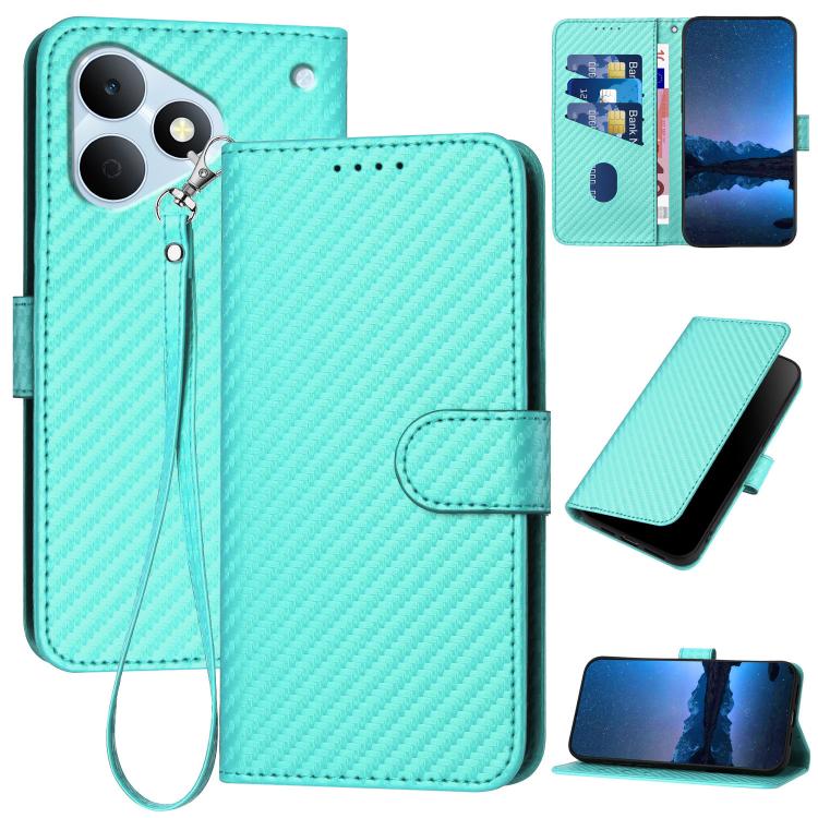 YX0070 Carbon Fiber Buckle Leather Phone Case with Lanyard, For Realme 16T 5G, For Realme C100 4G, For Realme P4 Power 5G, For Realme Note 80 4G, For Realme Neo8 5G, For Realme 16 5G, For Realme 16 Pro+ 5G Global, For Realme 16 Pro 5G Global           ...