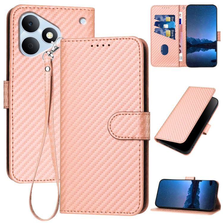 YX0070 Carbon Fiber Buckle Leather Phone Case with Lanyard, For Realme 16T 5G, For Realme C100 4G, For Realme P4 Power 5G, For Realme Note 80 4G, For Realme Neo8 5G, For Realme 16 5G, For Realme 16 Pro+ 5G Global, For Realme 16 Pro 5G Global           ...
