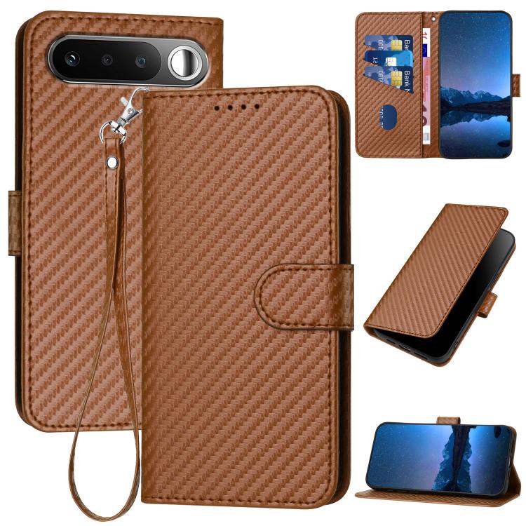YX0070 Carbon Fiber Buckle Leather Phone Case with Lanyard, For Realme 16T 5G, For Realme C100 4G, For Realme P4 Power 5G, For Realme Note 80 4G, For Realme Neo8 5G, For Realme 16 5G, For Realme 16 Pro+ 5G Global, For Realme 16 Pro 5G Global           ...
