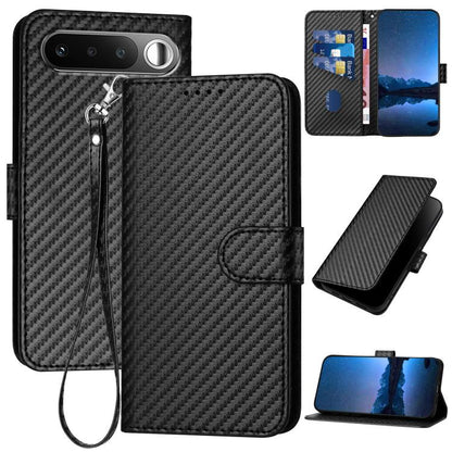 YX0070 Carbon Fiber Buckle Leather Phone Case with Lanyard, For Realme 16T 5G, For Realme C100 4G, For Realme P4 Power 5G, For Realme Note 80 4G, For Realme Neo8 5G, For Realme 16 5G, For Realme 16 Pro+ 5G Global, For Realme 16 Pro 5G Global           ...