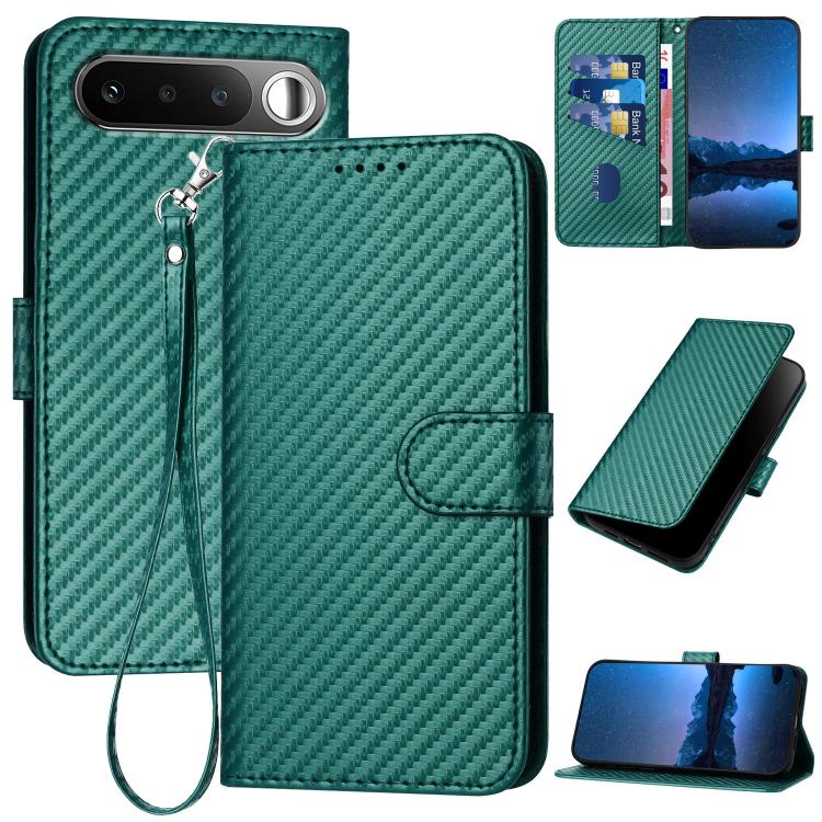 YX0070 Carbon Fiber Buckle Leather Phone Case with Lanyard, For Realme 16T 5G, For Realme C100 4G, For Realme P4 Power 5G, For Realme Note 80 4G, For Realme Neo8 5G, For Realme 16 5G, For Realme 16 Pro+ 5G Global, For Realme 16 Pro 5G Global           ...