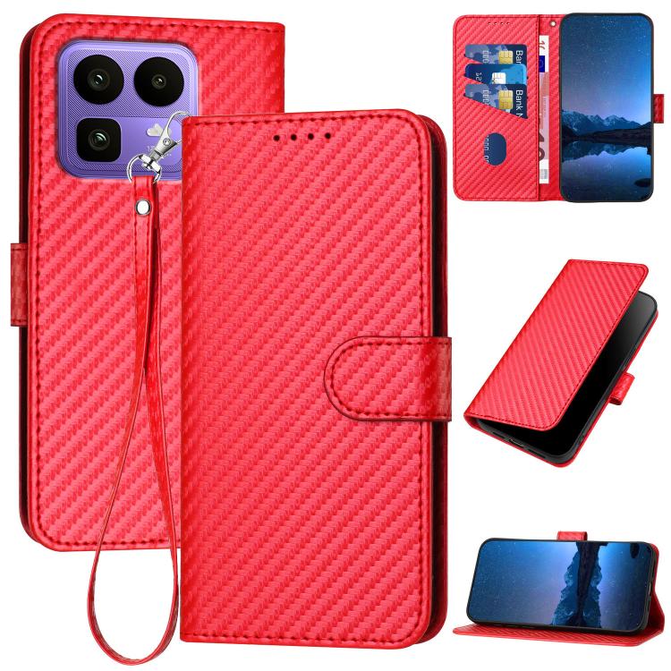 YX0070 Carbon Fiber Buckle Leather Phone Case with Lanyard, For Realme 16T 5G, For Realme C100 4G, For Realme P4 Power 5G, For Realme Note 80 4G, For Realme Neo8 5G, For Realme 16 5G, For Realme 16 Pro+ 5G Global, For Realme 16 Pro 5G Global           ...