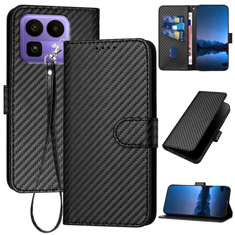 YX0070 Carbon Fiber Buckle Leather Phone Case with Lanyard, For Realme 16T 5G, For Realme C100 4G, For Realme P4 Power 5G, For Realme Note 80 4G, For Realme Neo8 5G, For Realme 16 5G, For Realme 16 Pro+ 5G Global, For Realme 16 Pro 5G Global           ...
