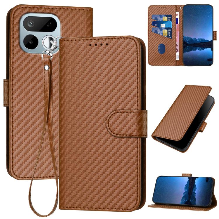 YX0070 Carbon Fiber Buckle Leather Phone Case with Lanyard, For Realme 16T 5G, For Realme C100 4G, For Realme P4 Power 5G, For Realme Note 80 4G, For Realme Neo8 5G, For Realme 16 5G, For Realme 16 Pro+ 5G Global, For Realme 16 Pro 5G Global           ...