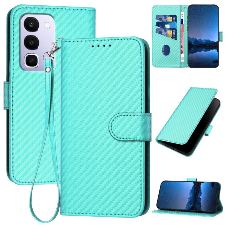 YX0070 Carbon Fiber Buckle Leather Phone Case with Lanyard, For Realme 16T 5G, For Realme C100 4G, For Realme P4 Power 5G, For Realme Note 80 4G, For Realme Neo8 5G, For Realme 16 5G, For Realme 16 Pro+ 5G Global, For Realme 16 Pro 5G Global           ...