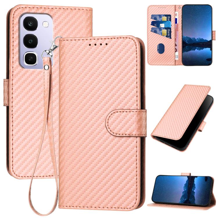 YX0070 Carbon Fiber Buckle Leather Phone Case with Lanyard, For Realme 16T 5G, For Realme C100 4G, For Realme P4 Power 5G, For Realme Note 80 4G, For Realme Neo8 5G, For Realme 16 5G, For Realme 16 Pro+ 5G Global, For Realme 16 Pro 5G Global           ...