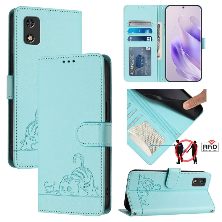 Cat Rat Embossed Pattern RFID Leather Phone Case with Lanyard, For Tecno Spark GO 2023, For Tecno POP 7 / POP 7 Pro, For Tecno Spark 10 5G, For Tecno Spark 10C, For Tecno Spark 10 4G, For Tecno Spark 10 Pro, For Tecno Camon 19 Pro 5G, For Tecno POVA 4 ...
