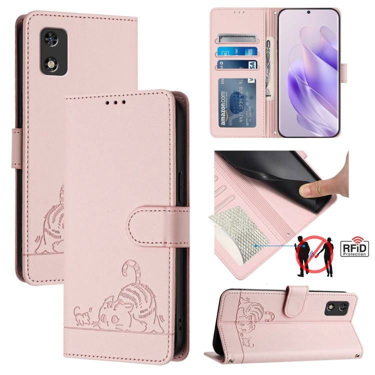 Cat Rat Embossed Pattern RFID Leather Phone Case with Lanyard, For Tecno Spark GO 2023, For Tecno POP 7 / POP 7 Pro, For Tecno Spark 10 5G, For Tecno Spark 10C, For Tecno Spark 10 4G, For Tecno Spark 10 Pro, For Tecno Camon 19 Pro 5G, For Tecno POVA 4 ...