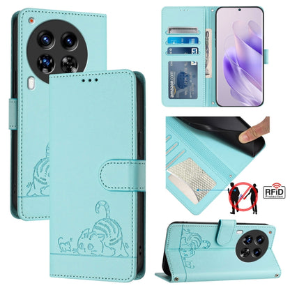 Cat Rat Embossed Pattern RFID Leather Phone Case with Lanyard, For Tecno Camon 50 Pro 4G, For Tecno Camon 50 4G, For Tecno Spark Slim 5G, For Tecno Camon 40 Premier, For Tecno Spark 30C 5G / Pop 9 5G, For Tecno Spark 30 5G                              ...