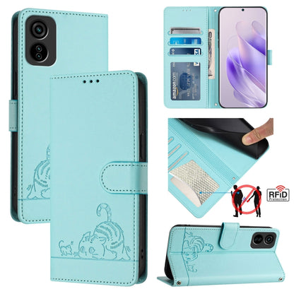 Cat Rat Embossed Pattern RFID Leather Phone Case with Lanyard, For Tecno Camon 50 Pro 4G, For Tecno Camon 50 4G, For Tecno Spark Slim 5G, For Tecno Camon 40 Premier, For Tecno Spark 30C 5G / Pop 9 5G, For Tecno Spark 30 5G                              ...