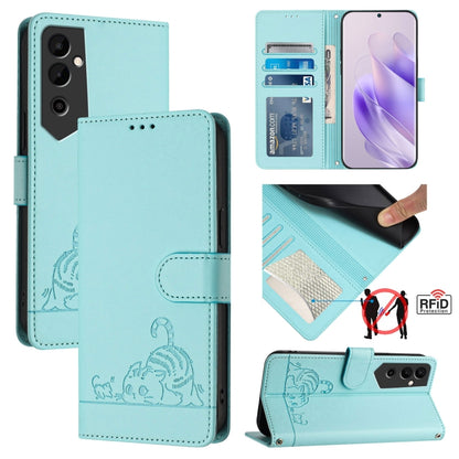 Cat Rat Embossed Pattern RFID Leather Phone Case with Lanyard, For Tecno Spark GO 2023, For Tecno POP 7 / POP 7 Pro, For Tecno Spark 10 5G, For Tecno Spark 10C, For Tecno Spark 10 4G, For Tecno Spark 10 Pro, For Tecno Camon 19 Pro 5G, For Tecno POVA 4 ...
