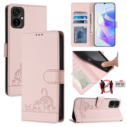 Cat Rat Embossed Pattern RFID Leather Phone Case with Lanyard, For Tecno Spark GO 2023, For Tecno POP 7 / POP 7 Pro, For Tecno Spark 10 5G, For Tecno Spark 10C, For Tecno Spark 10 4G, For Tecno Spark 10 Pro, For Tecno Camon 19 Pro 5G, For Tecno POVA 4 ...