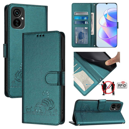 Cat Rat Embossed Pattern RFID Leather Phone Case with Lanyard, For Tecno Spark GO 2023, For Tecno POP 7 / POP 7 Pro, For Tecno Spark 10 5G, For Tecno Spark 10C, For Tecno Spark 10 4G, For Tecno Spark 10 Pro, For Tecno Camon 19 Pro 5G, For Tecno POVA 4 ...