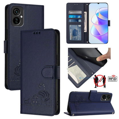 Cat Rat Embossed Pattern RFID Leather Phone Case with Lanyard, For Tecno Spark GO 2023, For Tecno POP 7 / POP 7 Pro, For Tecno Spark 10 5G, For Tecno Spark 10C, For Tecno Spark 10 4G, For Tecno Spark 10 Pro, For Tecno Camon 19 Pro 5G, For Tecno POVA 4 ...