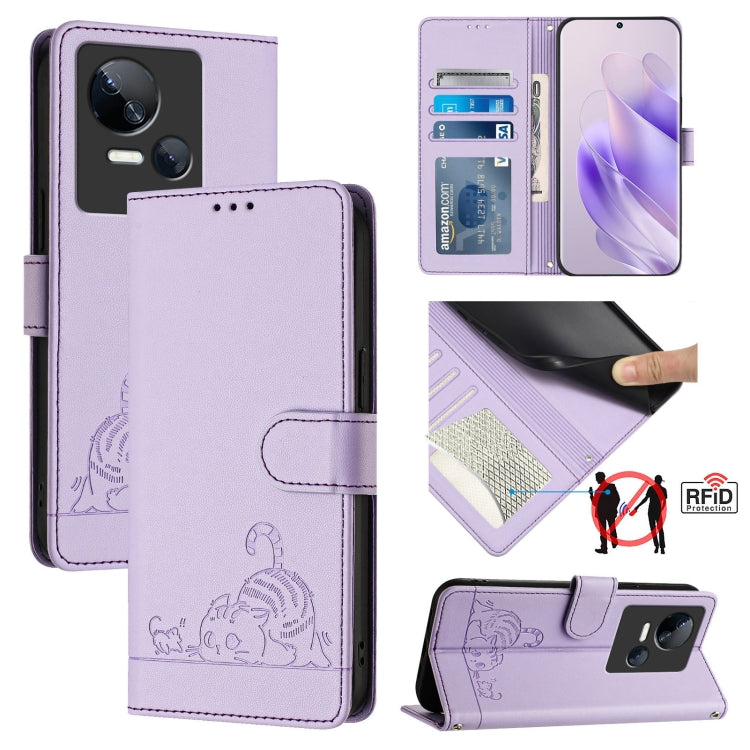 Cat Rat Embossed Pattern RFID Leather Phone Case with Lanyard, For Tecno Spark GO 2023, For Tecno POP 7 / POP 7 Pro, For Tecno Spark 10 5G, For Tecno Spark 10C, For Tecno Spark 10 4G, For Tecno Spark 10 Pro, For Tecno Camon 19 Pro 5G, For Tecno POVA 4 ...