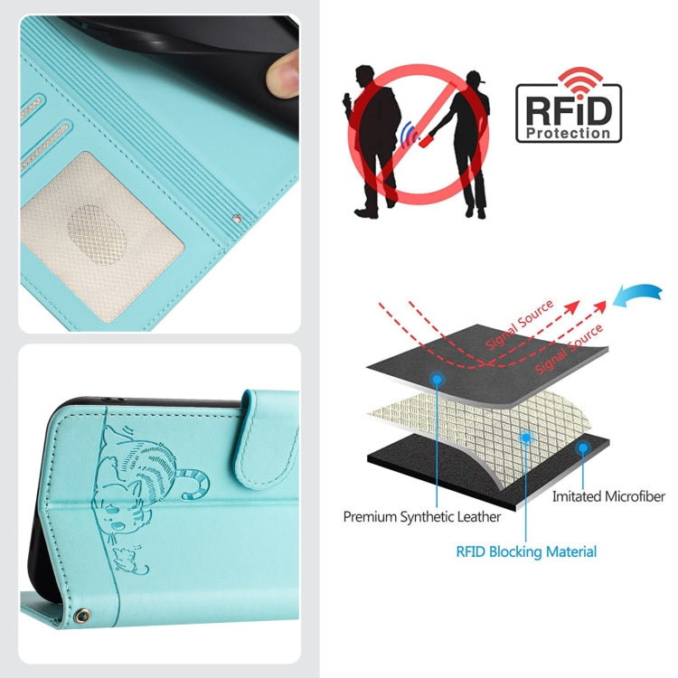 Cat Rat Embossed Pattern RFID Leather Phone Case with Lanyard, For Tecno Spark GO 2023, For Tecno POP 7 / POP 7 Pro, For Tecno Spark 10 5G, For Tecno Spark 10C, For Tecno Spark 10 4G, For Tecno Spark 10 Pro, For Tecno Camon 19 Pro 5G, For Tecno POVA 4 ...