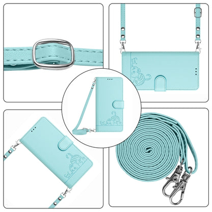 Cat Rat Embossed Pattern RFID Leather Phone Case with Lanyard, For Tecno Pova 6 4G, For Tecno Camon 30 Pro 5G, For Tecno Camon 30 5G CL7, For Tecno Camon 30 4G, For Tecno Camon 30 5G, For Tecno Spark 20 Pro+, For Tecno Spark 20 Pro, For Tecno Spark 20C...