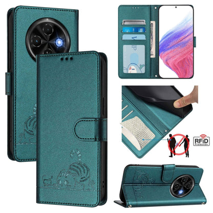 Cat Rat Embossed Pattern RFID Leather Phone Case with Lanyard, For Tecno Camon 50 Pro 4G, For Tecno Camon 50 4G, For Tecno Spark Slim 5G, For Tecno Camon 40 Premier, For Tecno Spark 30C 5G / Pop 9 5G, For Tecno Spark 30 5G                              ...