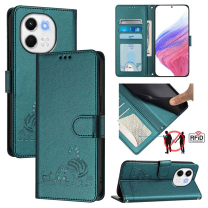 Cat Rat Embossed Pattern RFID Leather Phone Case with Lanyard, For Tecno Camon 50 Pro 4G, For Tecno Camon 50 4G, For Tecno Spark Slim 5G, For Tecno Camon 40 Premier, For Tecno Spark 30C 5G / Pop 9 5G, For Tecno Spark 30 5G                              ...