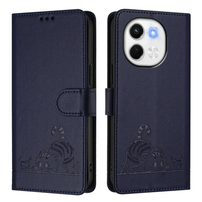 Cat Rat Embossed Pattern RFID Leather Phone Case with Lanyard, For Tecno Camon 50 Pro 4G, For Tecno Camon 50 4G, For Tecno Spark Slim 5G, For Tecno Camon 40 Premier, For Tecno Spark 30C 5G / Pop 9 5G, For Tecno Spark 30 5G                              ...