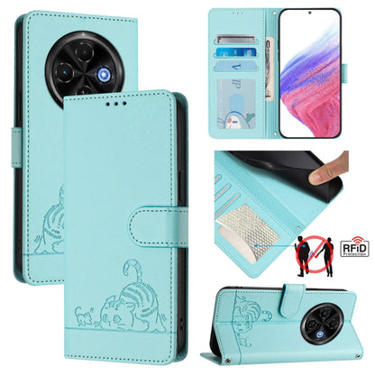 Cat Rat Embossed Pattern RFID Leather Phone Case with Lanyard, For Tecno Camon 50 Pro 4G, For Tecno Camon 50 4G, For Tecno Spark Slim 5G, For Tecno Camon 40 Premier, For Tecno Spark 30C 5G / Pop 9 5G, For Tecno Spark 30 5G                              ...